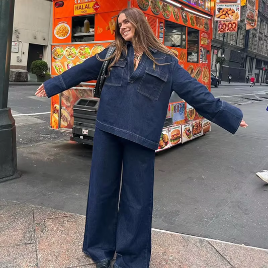 Liora - Casual denim two piece set