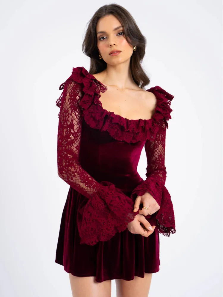 Sabina - Flattering velvet mini dress