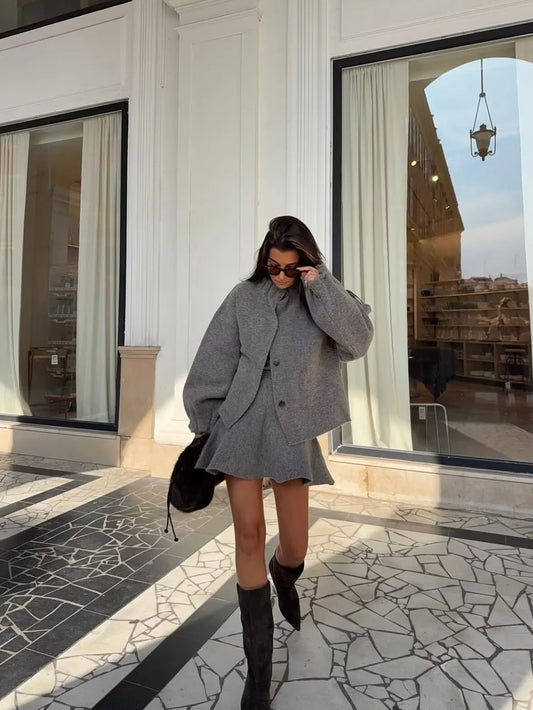 Leonie - Bouclé knit bomber jacket