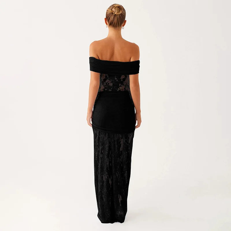 Olivia - Elegant off shoulder lace dress