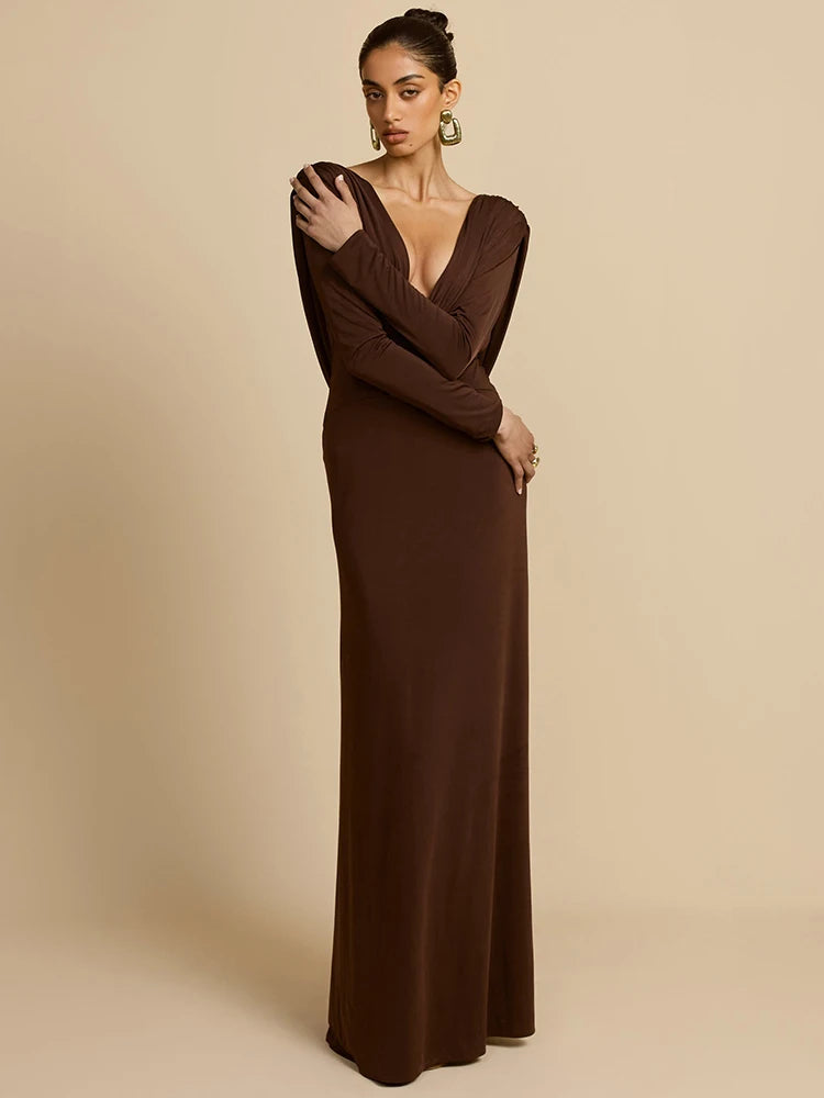 Ava Mae - Open back long sleeve dress