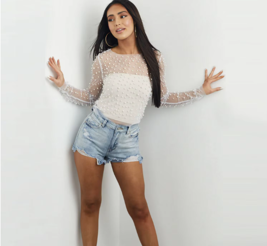 Mira - Pearl embellished top