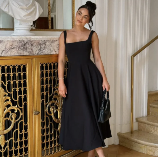 miley square neck midi dress Lily Mae
