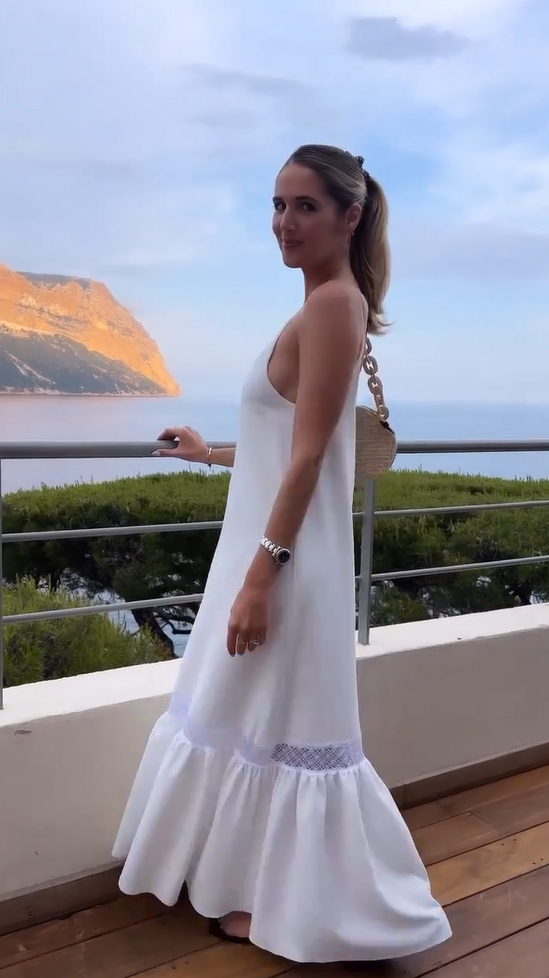 Corina - Elegant satin silk dress