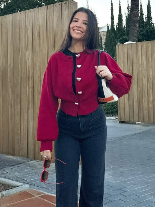 Amora - Heart button cardigan