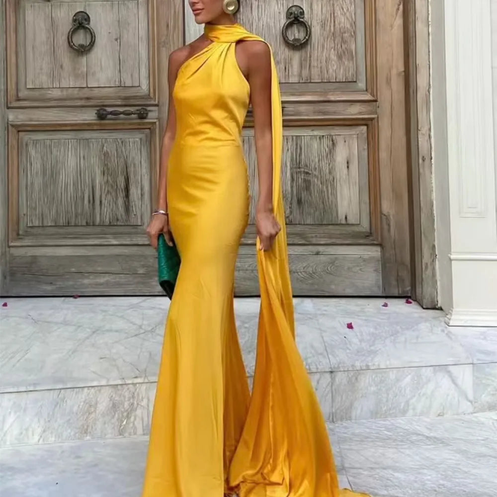 Honey - Backless satin silk dress