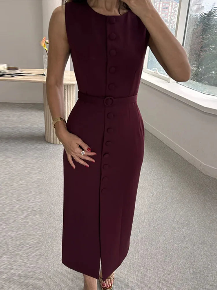 Melanie - Pencil dress with buttons
