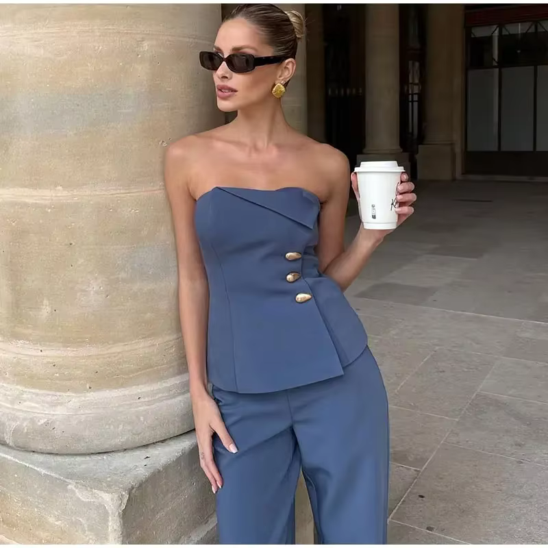 Saphira - Strapless top and trousers set