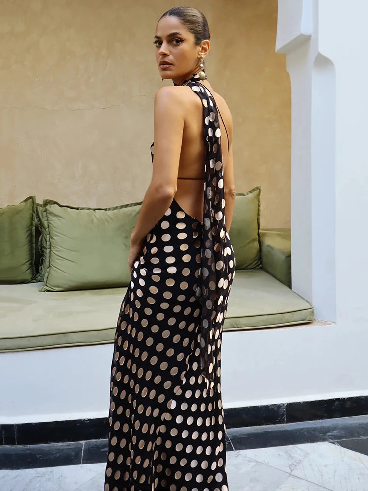 Rosa - Elegant dotted long dress