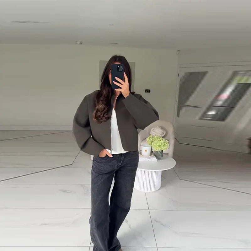 Thea - Boxy zipper jacket