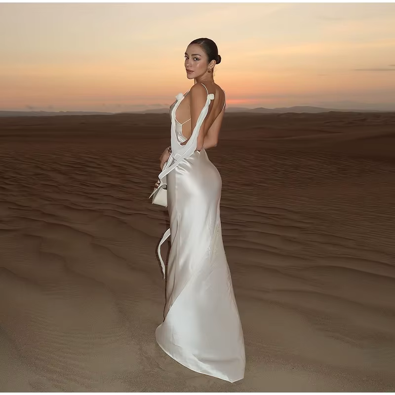 Ellerie - Elegant satin silk dress
