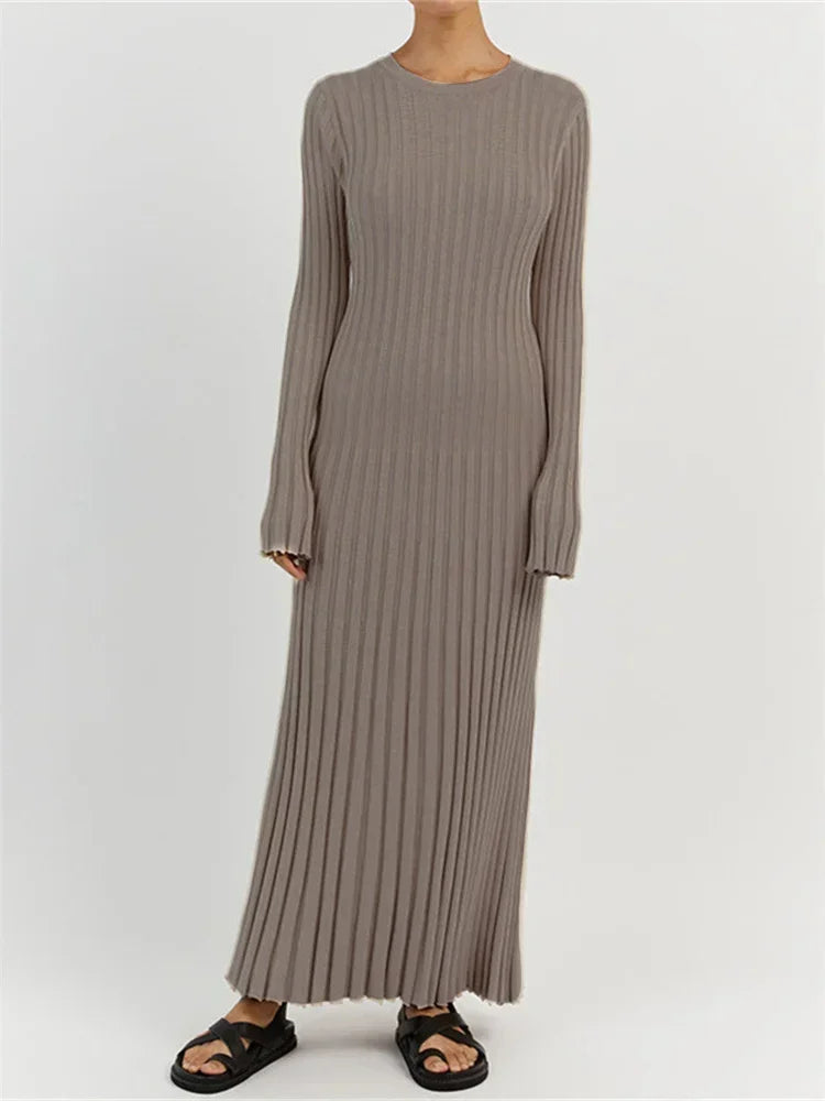 Fawn - Rib knitted maxi dress
