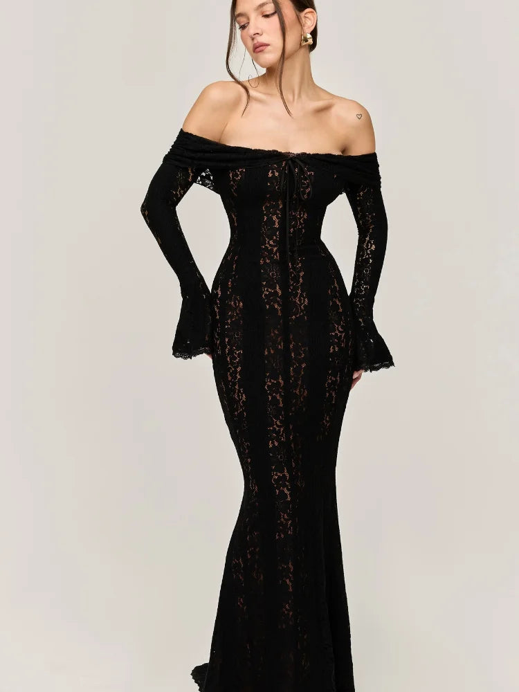 Sinza - Off shoulder lace dress