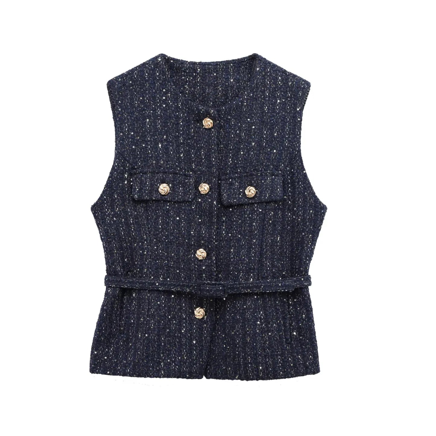 Shannah - Sleeveless tweed vest
