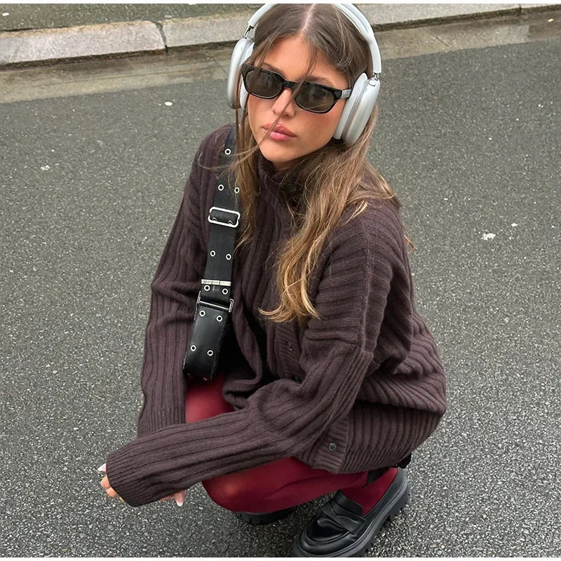 Masie - High neck jumper with buttons