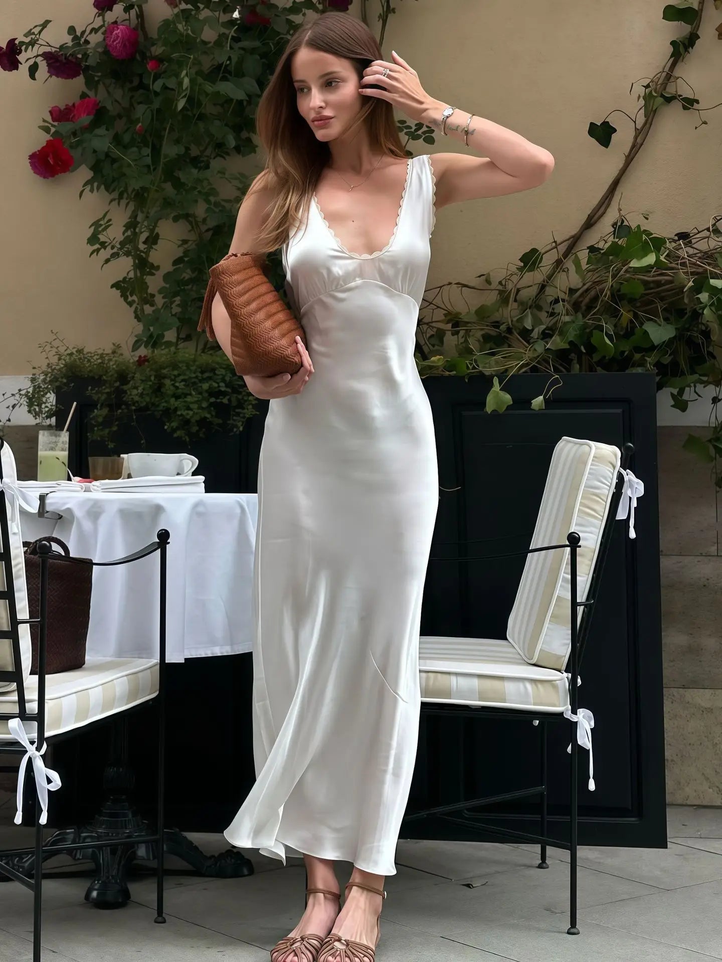 Aurelie - Satin silk slip dress