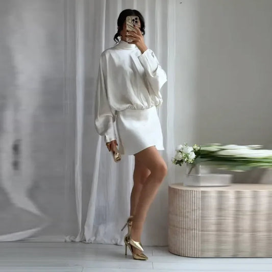 Aveline - Satin silk mini dress