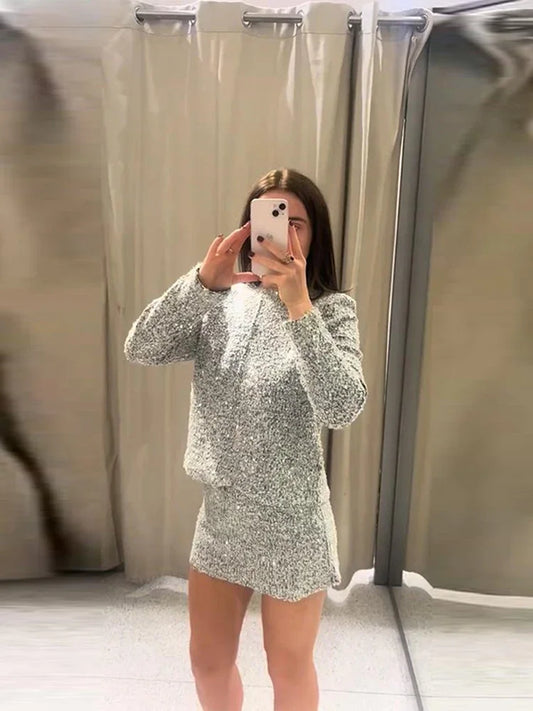 Vedda - Sequin top and mini skirt set