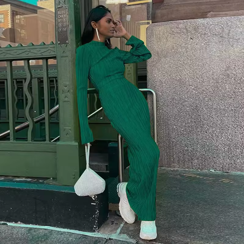 Imelda - Long sleeved midi dress