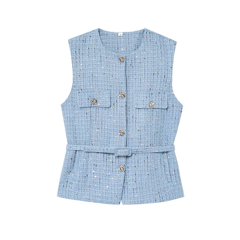 Shannah - Sleeveless tweed vest
