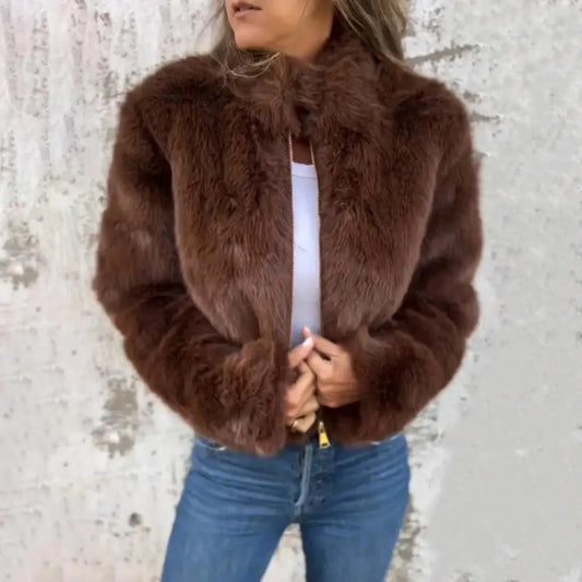 Mara - Faux fur zipper jacket