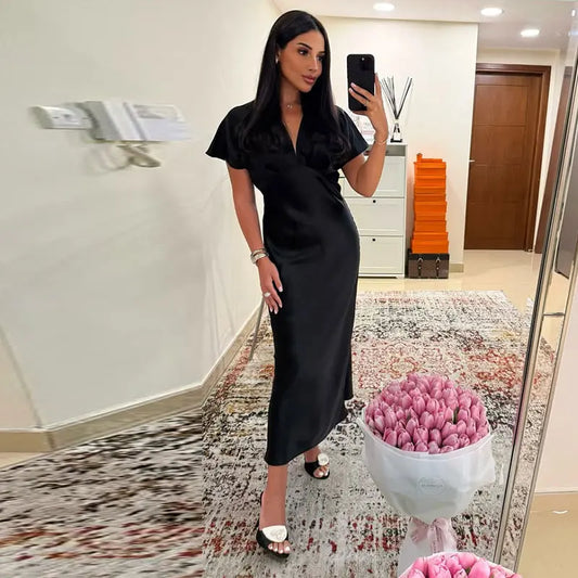Lisa - Satin silk dress