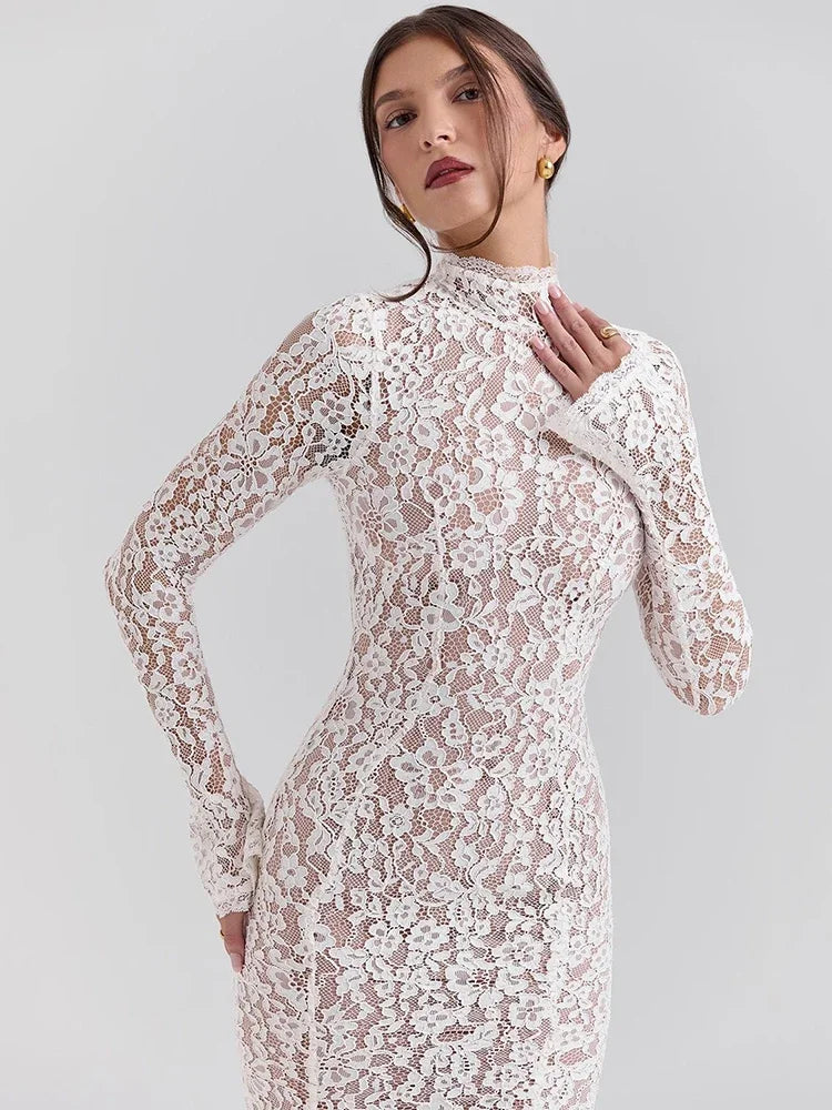 Meghan - Elegant lace midi dress