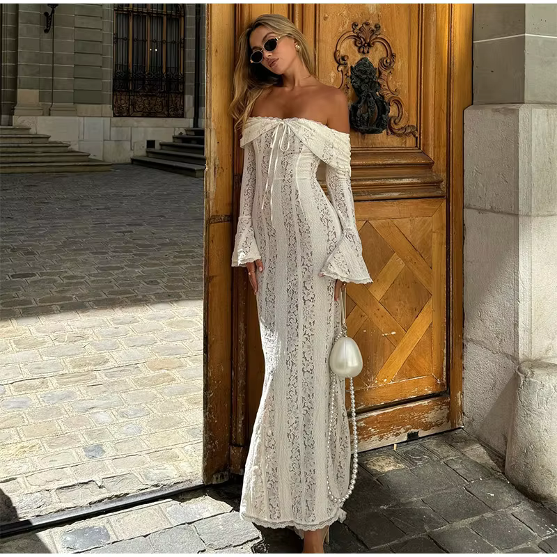 Sinza - Off shoulder lace dress
