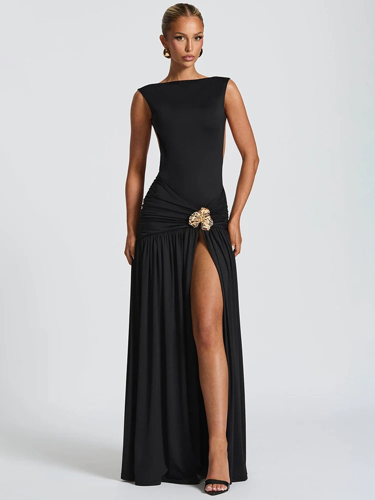 Amina - Figure hugging dress with belt detail
