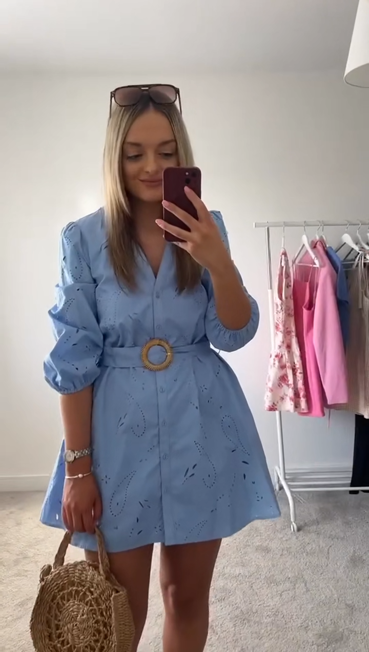 Katie - Cotton mini dress with belt