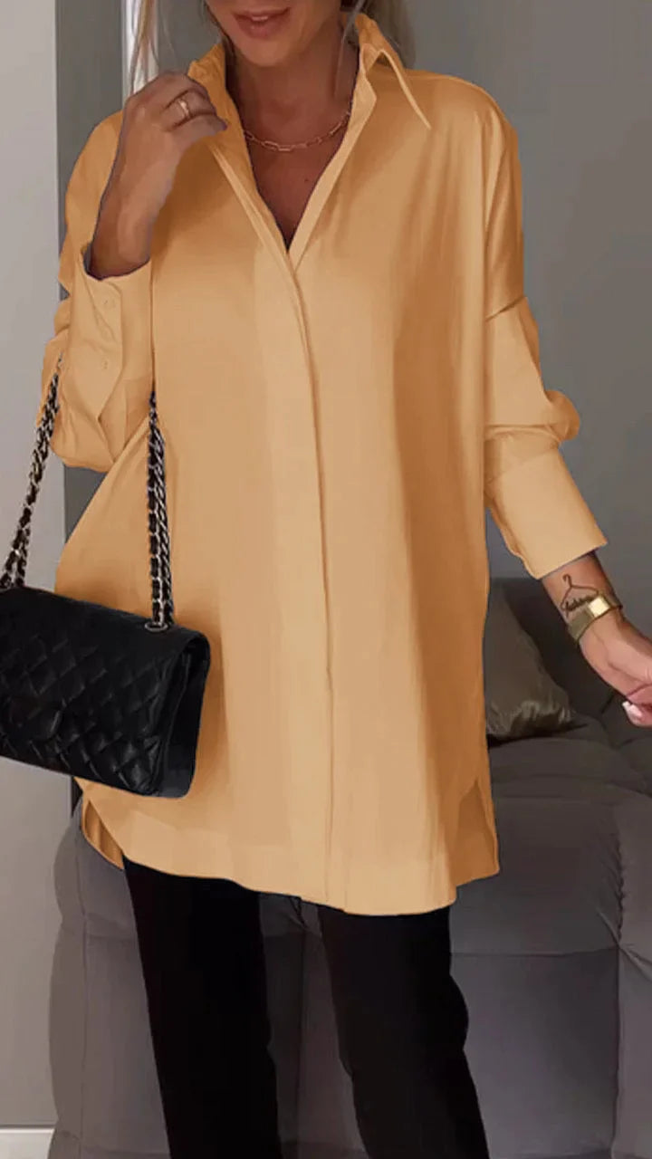 Verena - Button up with slit shirt