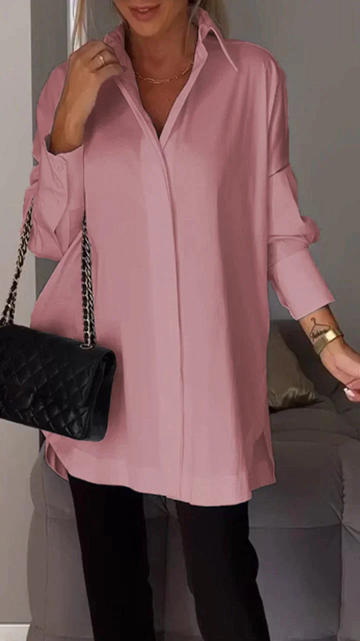 Verena - Button up with slit shirt