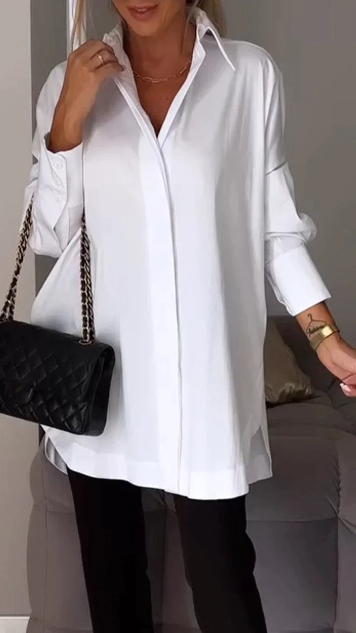 Verena - Button up with slit shirt