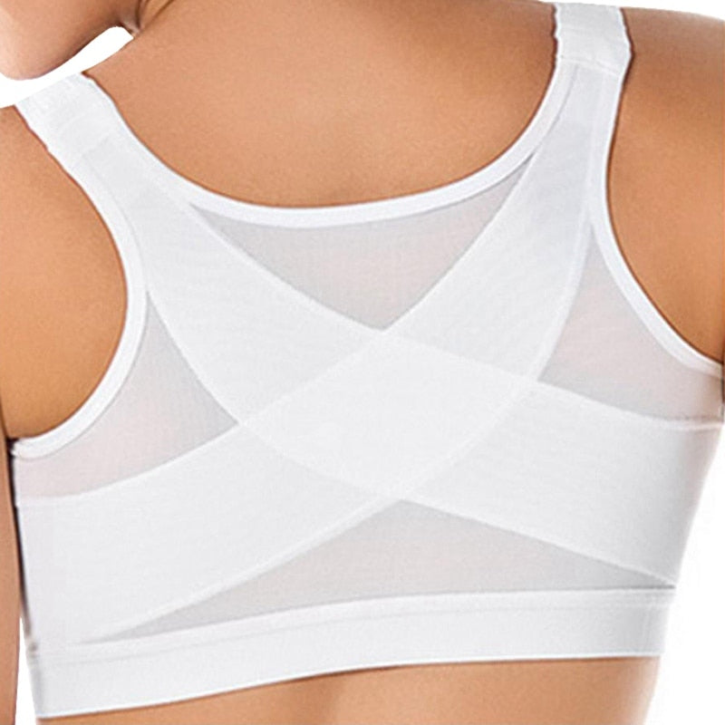 Posture correcting bra with high support