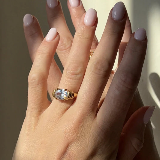 Rosa Gem Ring - White