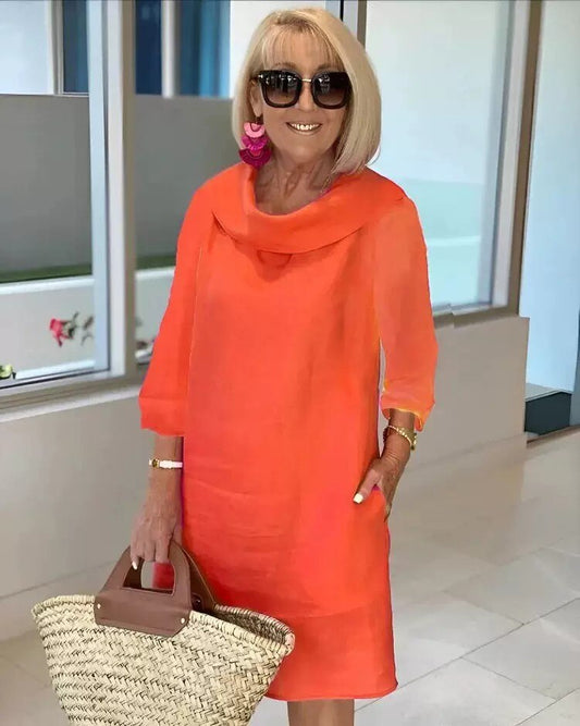 Palma - Elegant dress with shawl neck