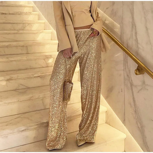 Irina - Flowing sequin trousers