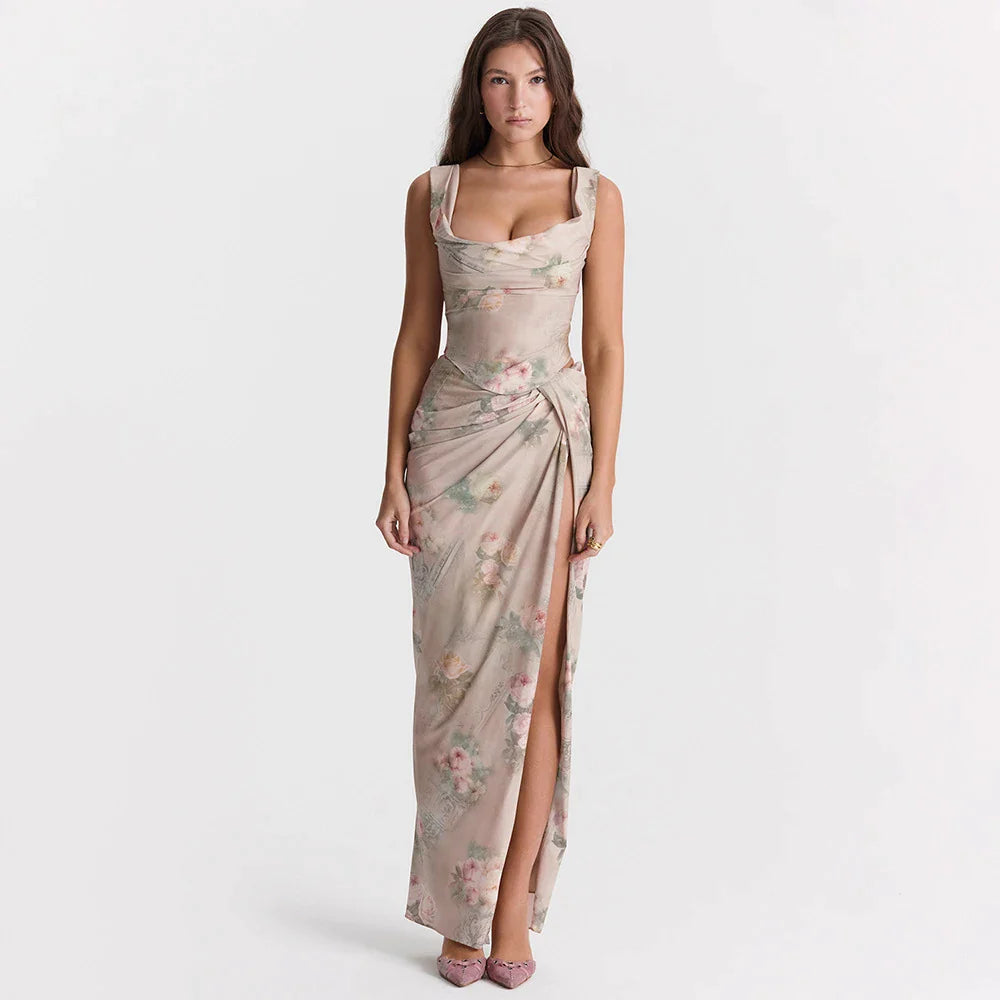 Mindi - Chiffon floral print two piece set