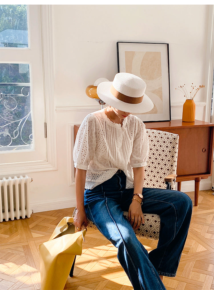 Julia - Embroidered Cotton Blouse