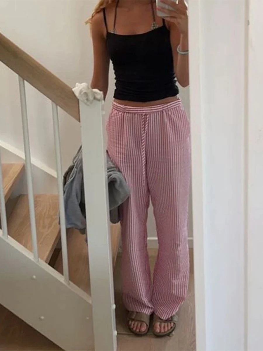 Linzi - Striped cotton pants