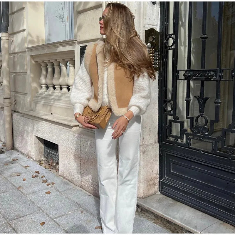 Katarina - Fleece and denim vest