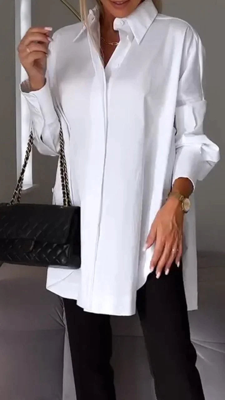 Verena - Button up with slit shirt