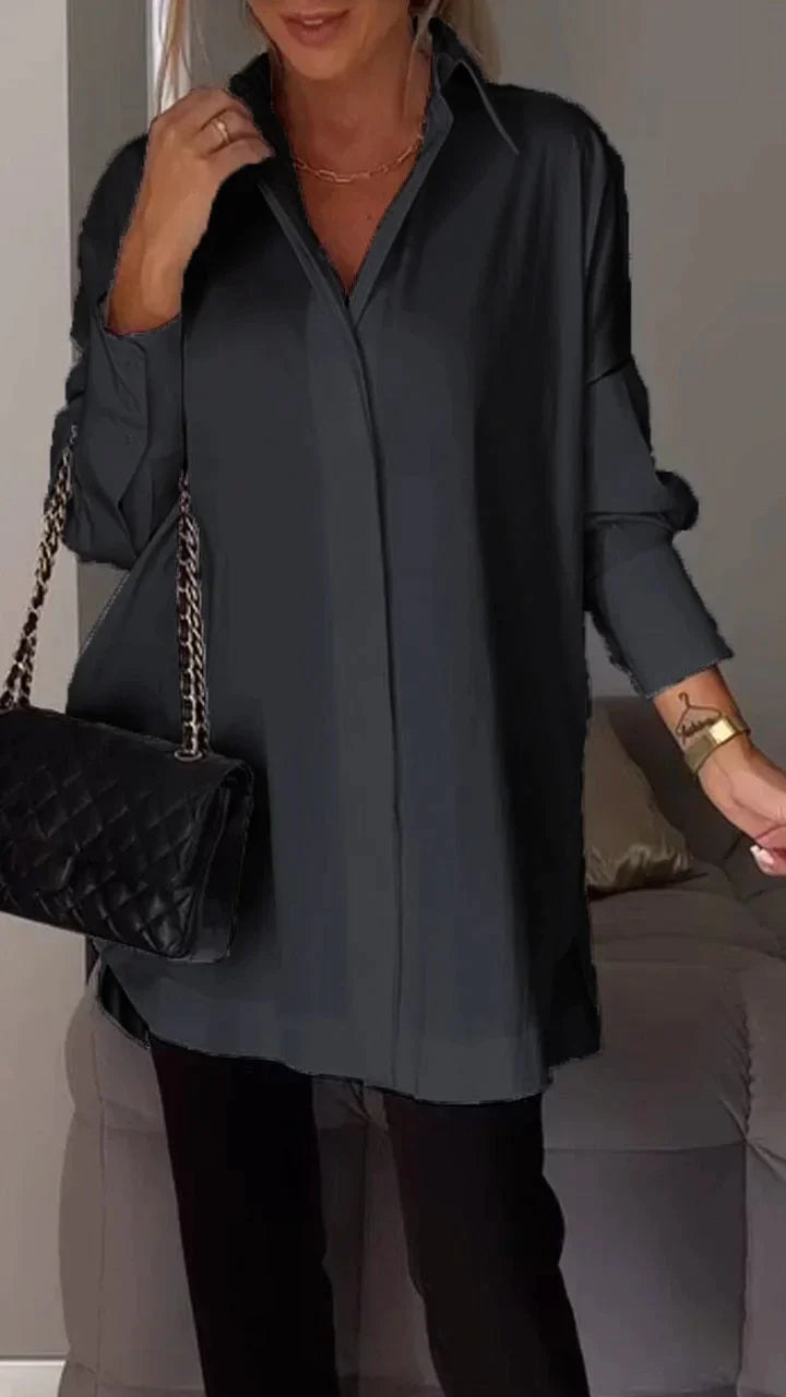 Verena - Button up with slit shirt