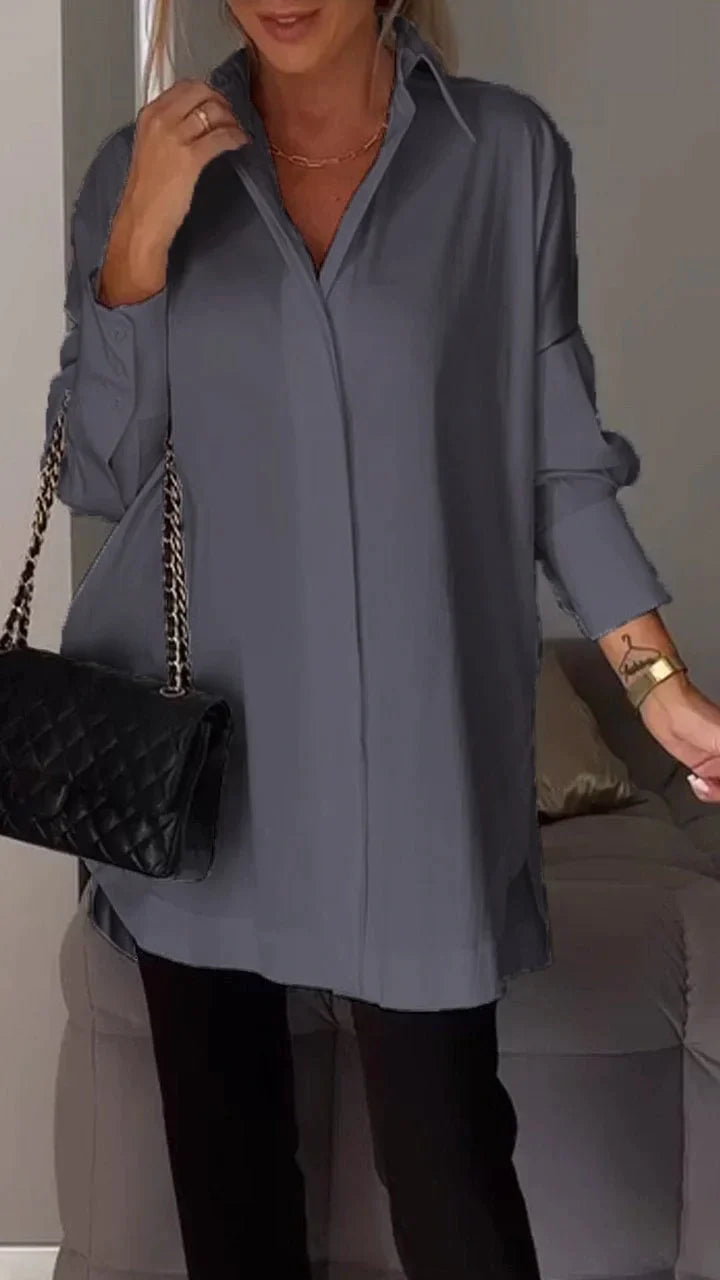 Verena - Button up with slit shirt