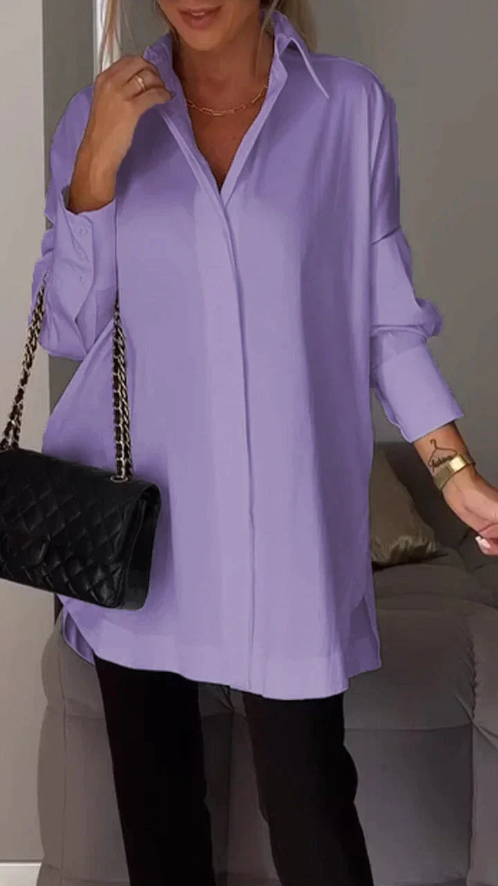 Verena - Button up with slit shirt