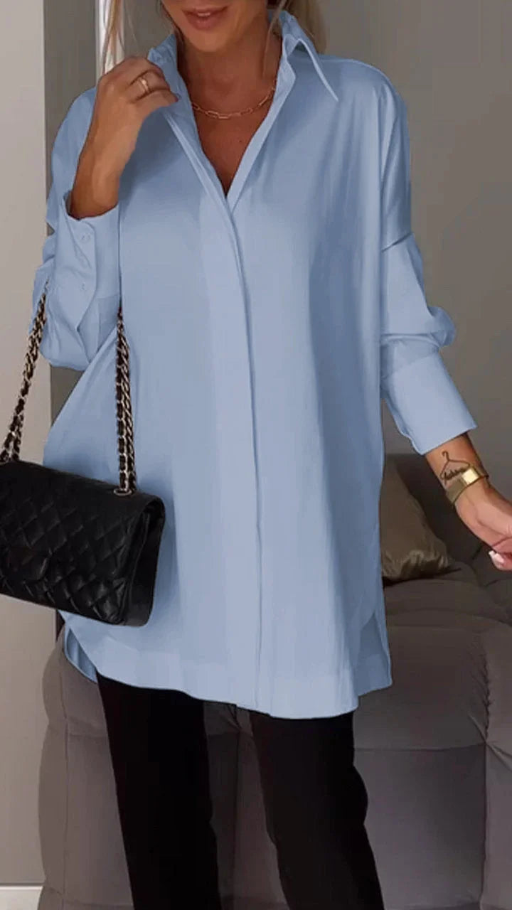 Verena - Button up with slit shirt