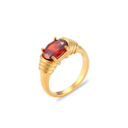 Rosa Gem Ring - Red