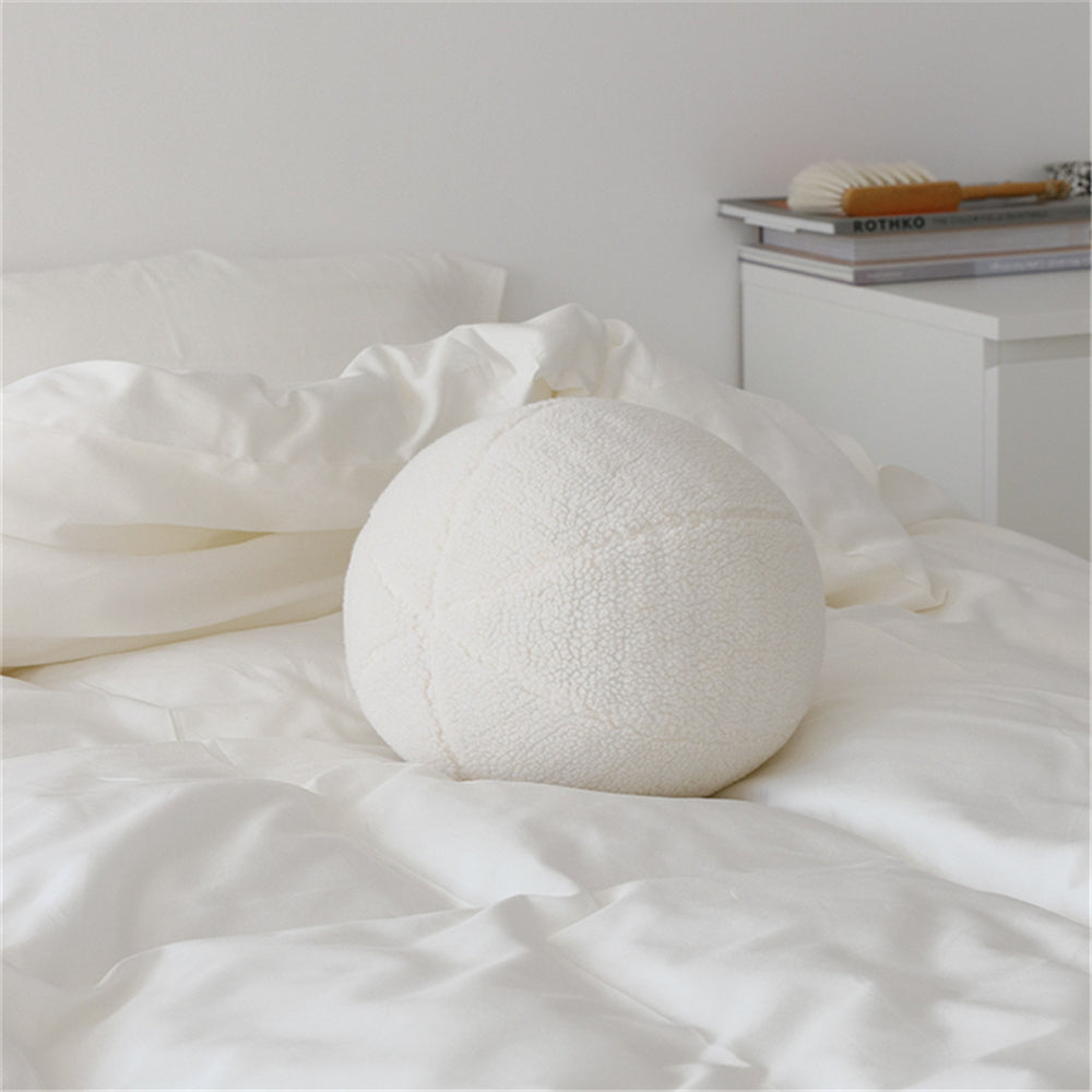 Faux Shearling Ball Pillow