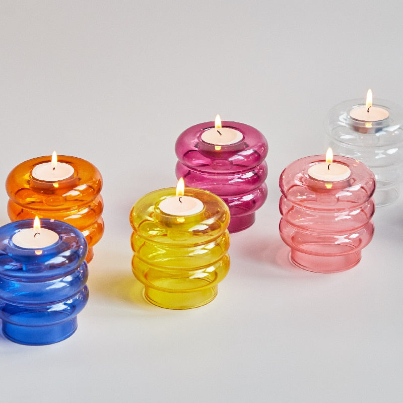 Glass Tealight and Candle Holder