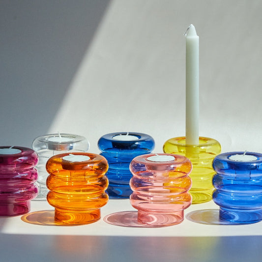 Glass Tealight and Candle Holder